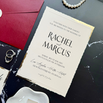 Load image into Gallery viewer, Wedding invite card set with an elegant design, wax seal, Burgundy invitation envelope, RSVP, and details card-IS-050
