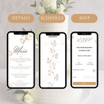 Load image into Gallery viewer, Digital Wedding Invitation &amp; RSVP - Mini Wedding Website - Tropical - Modern - Personalised Electronic Mobile Invite-WWS-014
