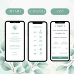 Load image into Gallery viewer, Digital Wedding Invitation &amp; RSVP - Mini Wedding Website - Tropical - Modern - Personalised Electronic Mobile Invite-WWS-020
