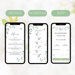 Load image into Gallery viewer, Digital Wedding Invitation &amp; RSVP - Mini Wedding Website - Tropical - Modern - Personalised Electronic Mobile Invite-WWS-017
