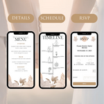 Load image into Gallery viewer, Digital Wedding Invitation &amp; RSVP - Mini Wedding Website - Tropical - Modern - Personalised Electronic Mobile Invite-WWS-012
