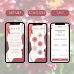 Load image into Gallery viewer, Digital Wedding Invitation &amp; RSVP - Mini Wedding Website - Tropical - Modern - Personalised Electronic Mobile Invite-WWS-018
