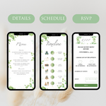 Load image into Gallery viewer, Digital Wedding Invitation &amp; RSVP - Mini Wedding Website - Tropical - Modern - Personalised Electronic Mobile Invite-WWS-013
