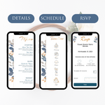 Load image into Gallery viewer, Digital Wedding Invitation &amp; RSVP - Mini Wedding Website - Tropical - Modern - Personalised Electronic Mobile Invite-WWS-011
