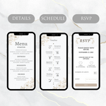 Load image into Gallery viewer, Digital Wedding Invitation &amp; RSVP - Mini Wedding Website - Tropical - Modern - Personalised Electronic Mobile Invite-WWS-016
