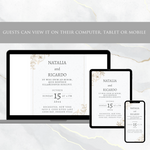 Load image into Gallery viewer, Digital Wedding Invitation &amp; RSVP - Mini Wedding Website - Tropical - Modern - Personalised Electronic Mobile Invite-WWS-016
