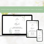 Load image into Gallery viewer, Digital Wedding Invitation &amp; RSVP - Mini Wedding Website - Tropical - Modern - Personalised Electronic Mobile Invite-WWS-017
