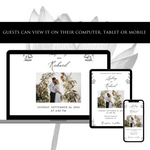 Load image into Gallery viewer, Digital Wedding Invitation &amp; RSVP - Mini Wedding Website - Tropical - Modern - Personalised Electronic Mobile Invite-WWS-015
