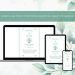 Load image into Gallery viewer, Digital Wedding Invitation &amp; RSVP - Mini Wedding Website - Tropical - Modern - Personalised Electronic Mobile Invite-WWS-020
