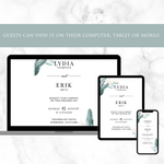 Load image into Gallery viewer, Digital Wedding Invitation &amp; RSVP - Mini Wedding Website - Tropical - Modern - Personalised Electronic Mobile Invite-WWS-009
