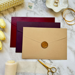 Load image into Gallery viewer, Wedding invitation suite with RSVP and details card - Gold foil details - full navy wedding invitation set with custom seal &#39;Salsa&#39; SAMPLE-IS-052
