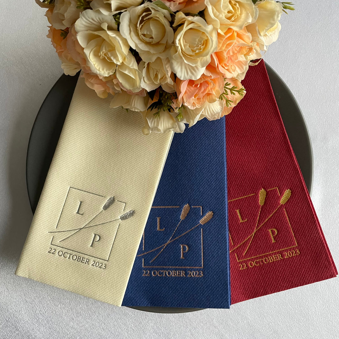 Monogrammed Napkin with Minimalist Design for Wedding - NPKN-02