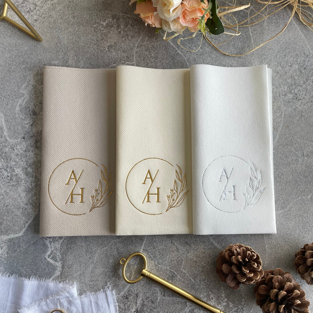 Wedding Table Napkin- Monogrammed Linen-Like Napkins for Weddings and Engagement Party - NPKN-03