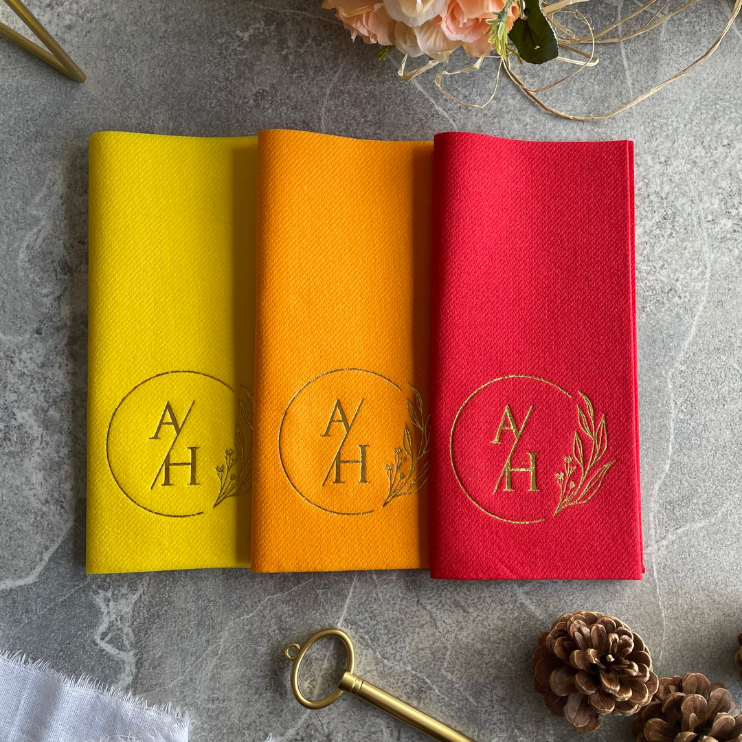 Wedding Table Napkin- Monogrammed Linen-Like Napkins for Weddings and Engagement Party - NPKN-03