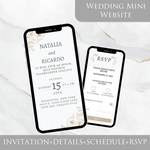 Load image into Gallery viewer, Digital Wedding Invitation &amp; RSVP - Mini Wedding Website - Tropical - Modern - Personalised Electronic Mobile Invite-WWS-016
