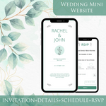 Load image into Gallery viewer, Digital Wedding Invitation &amp; RSVP - Mini Wedding Website - Tropical - Modern - Personalised Electronic Mobile Invite-WWS-020
