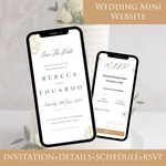 Load image into Gallery viewer, Digital Wedding Invitation &amp; RSVP - Mini Wedding Website - Tropical - Modern - Personalised Electronic Mobile Invite-WWS-014
