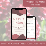 Load image into Gallery viewer, Digital Wedding Invitation &amp; RSVP - Mini Wedding Website - Tropical - Modern - Personalised Electronic Mobile Invite-WWS-018
