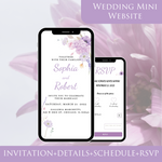 Load image into Gallery viewer, Digital Wedding Invitation &amp; RSVP - Mini Wedding Website - Tropical - Modern - Personalised Electronic Mobile Invite-WWS-010
