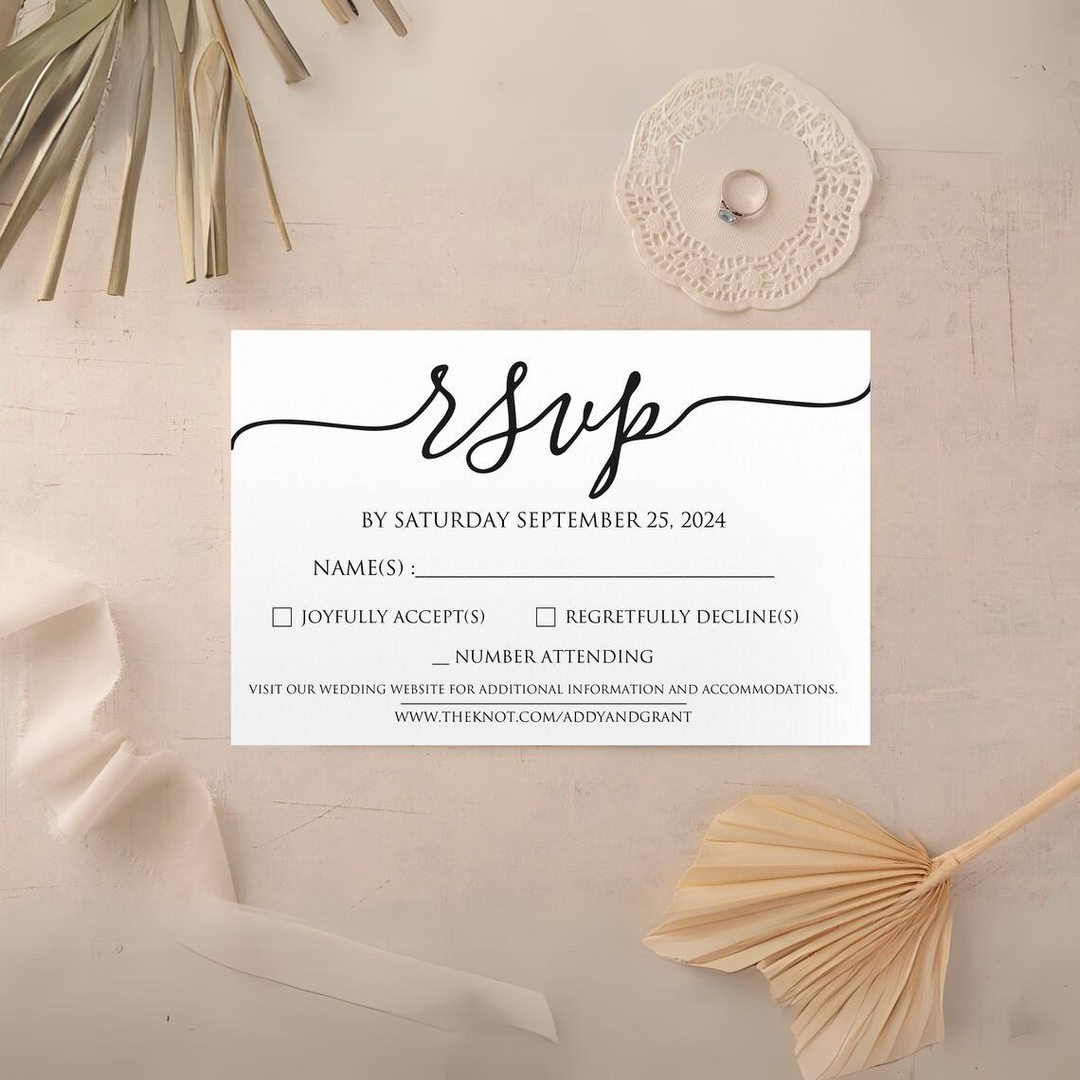 Printed RSVP Card and Envelope - RSVP-008