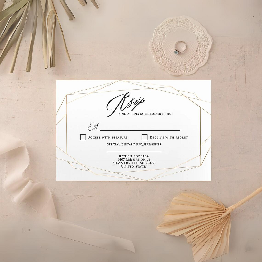 Printed RSVP Card and Envelope - RSVP-003