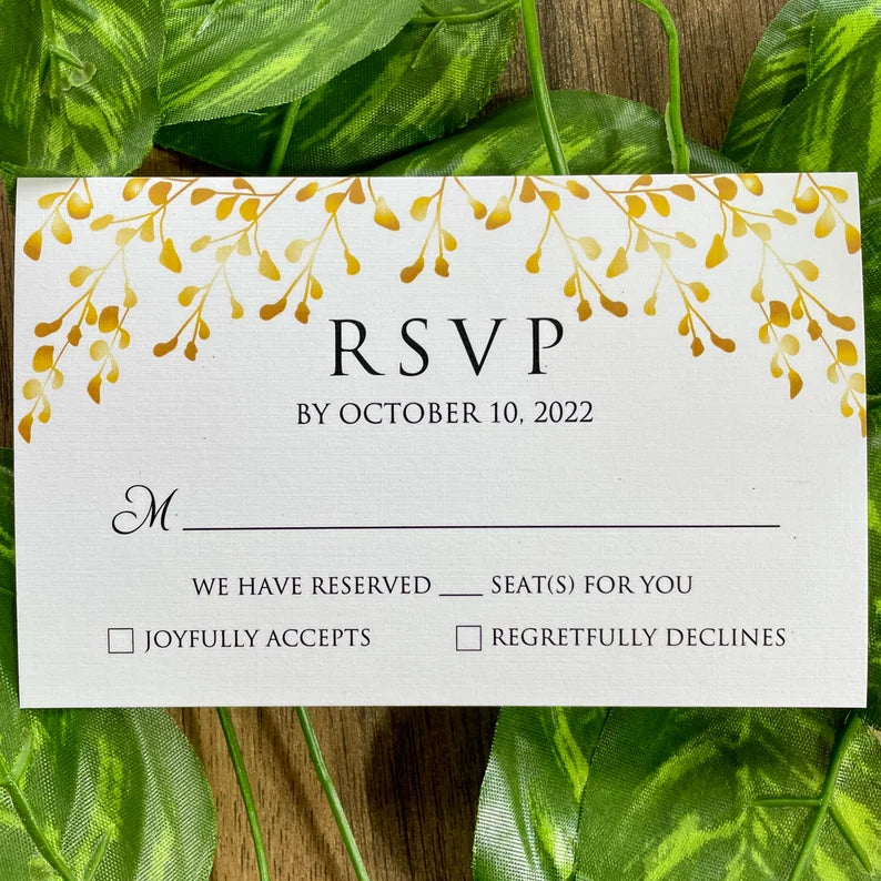 Printed RSVP Card and Envelope - RSVP-009