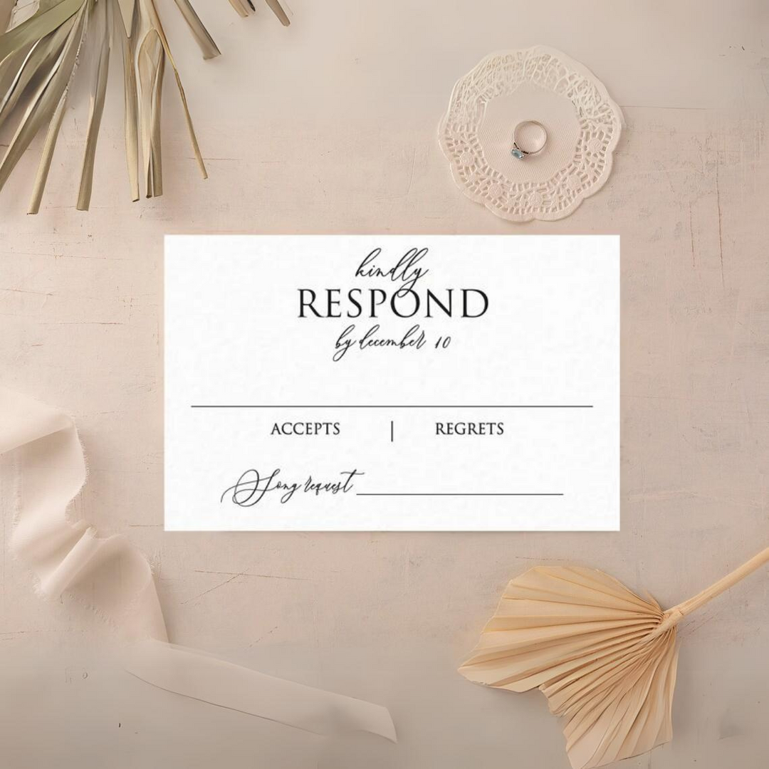 Printed RSVP Card and Envelope - RSVP-001