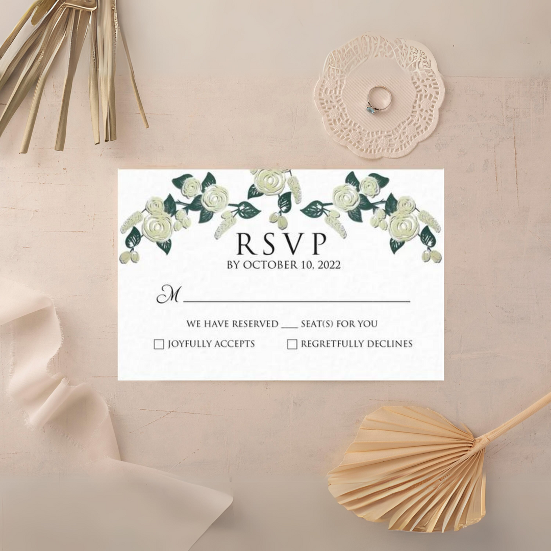 Printed RSVP Card and Envelope - RSVP-009