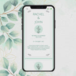 Load and play video in Gallery viewer, Digital Wedding Invitation &amp; RSVP - Mini Wedding Website - Tropical - Modern - Personalised Electronic Mobile Invite-WWS-020
