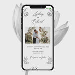 Load and play video in Gallery viewer, Digital Wedding Invitation &amp; RSVP - Mini Wedding Website - Tropical - Modern - Personalised Electronic Mobile Invite-WWS-015
