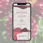 Load and play video in Gallery viewer, Digital Wedding Invitation &amp; RSVP - Mini Wedding Website - Tropical - Modern - Personalised Electronic Mobile Invite-WWS-018
