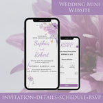 Load and play video in Gallery viewer, Digital Wedding Invitation &amp; RSVP - Mini Wedding Website - Tropical - Modern - Personalised Electronic Mobile Invite-WWS-010
