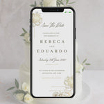 Load and play video in Gallery viewer, Digital Wedding Invitation &amp; RSVP - Mini Wedding Website - Tropical - Modern - Personalised Electronic Mobile Invite-WWS-014
