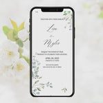 Load and play video in Gallery viewer, Digital Wedding Invitation &amp; RSVP - Mini Wedding Website - Tropical - Modern - Personalised Electronic Mobile Invite-WWS-017
