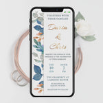 Load and play video in Gallery viewer, Digital Wedding Invitation &amp; RSVP - Mini Wedding Website - Tropical - Modern - Personalised Electronic Mobile Invite-WWS-011
