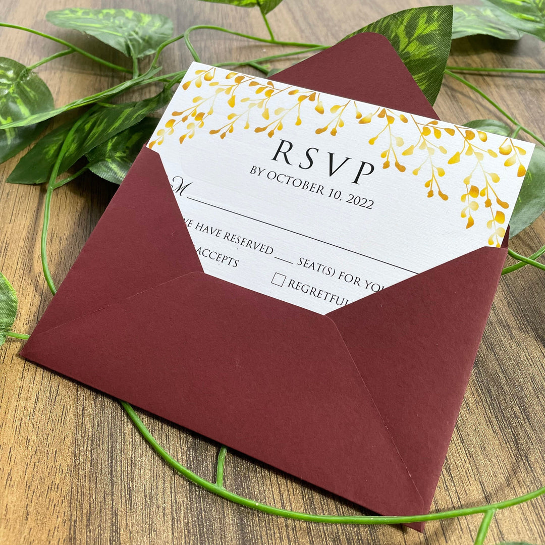 Printed RSVP Card and Envelope - RSVP-010