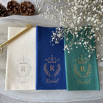 Load image into Gallery viewer, Monogrammed Cloth-Like Folded Dinner Napkins for Quinceanera and Birthday Party - NPKN-11
