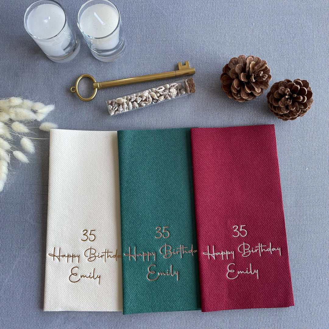 Personalized Birthday Napkins: Linen-Like Elegance for Your Celebration - NPKN-06