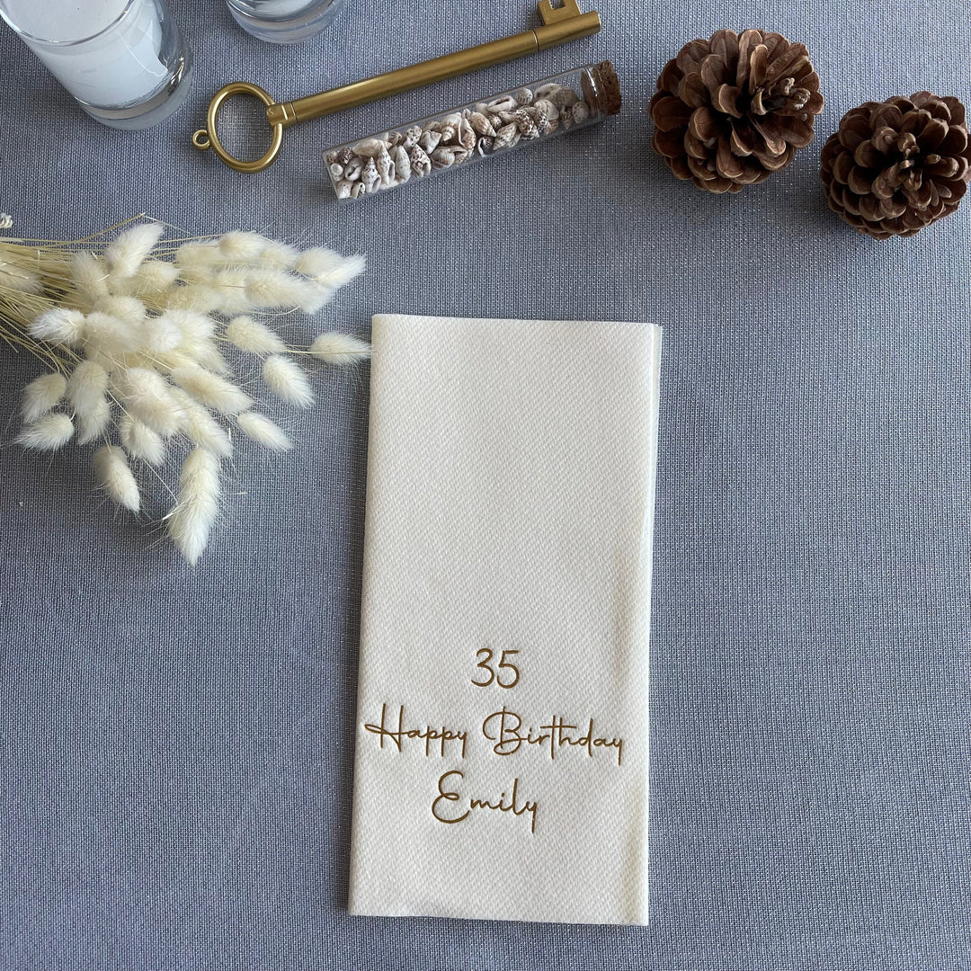 Personalized Birthday Napkins: Linen-Like Elegance for Your Celebration - NPKN-06