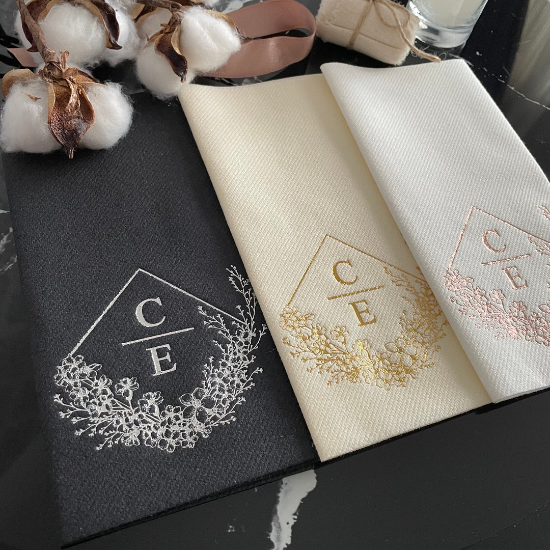 Wedding Napkin- Personalized Linen-Like Napkins for Weddings and Engagement Party - NPKN-05