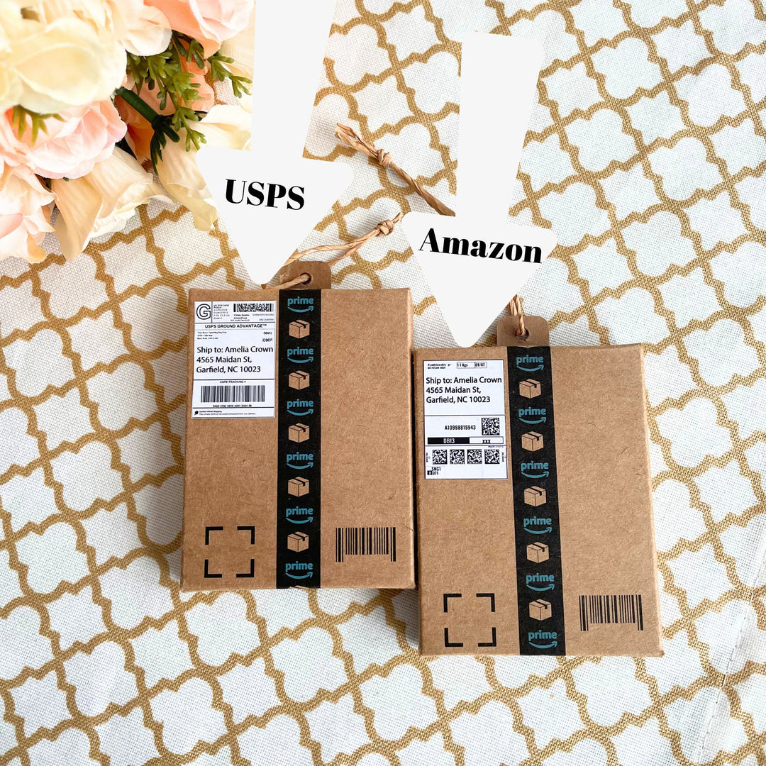 Amazon Box Ornament for Christmas Tree, Personalized Shipping Label, Mini Amazon Box Tree Decor, Gift for Amazon Lover - AMZNBOX-001